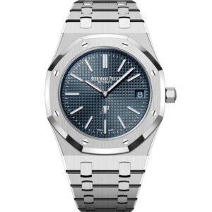 Audemars Piguet Royal Oak Selfwinding Stainless Steel Watch with Blue Grande Tapisserie Dial