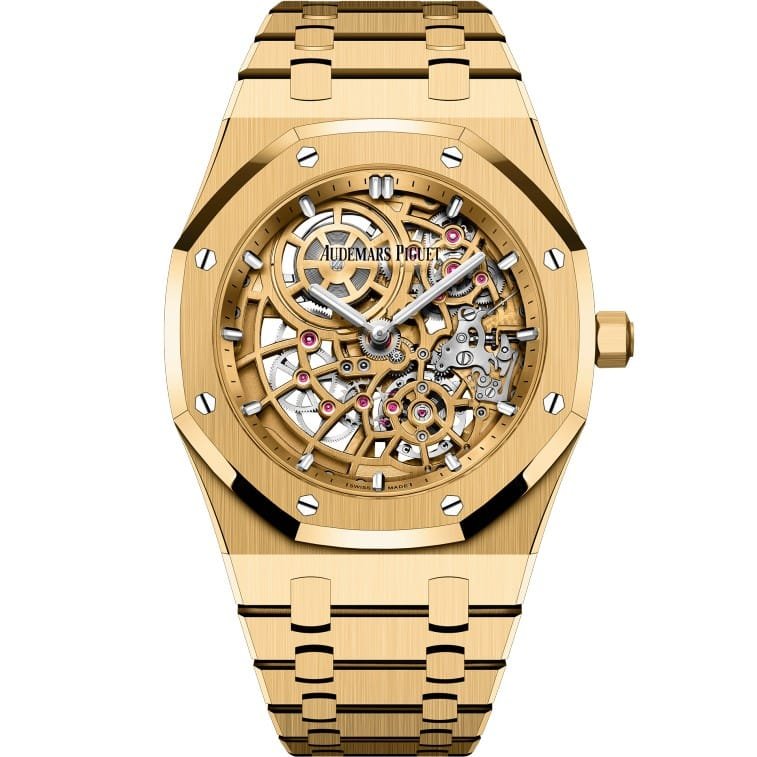 Audemars Piguet Royal Oak Double Balance Wheel Openworked Audemars Piguet Royal Oak Double Balance Wheel Openworked 18K Yellow Gold Skeleton Luxury Watch