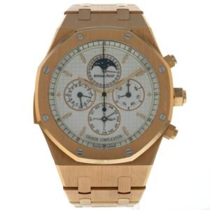 Audemars Piguet Royal Oak Grande Complication 18K Rose Gold Watch with Silver Grande Tapisserie Dial