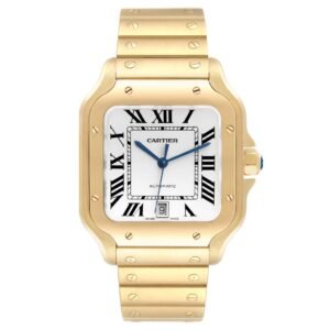 Cartier Santos de Cartier yellow gold watch with Roman numeral dial