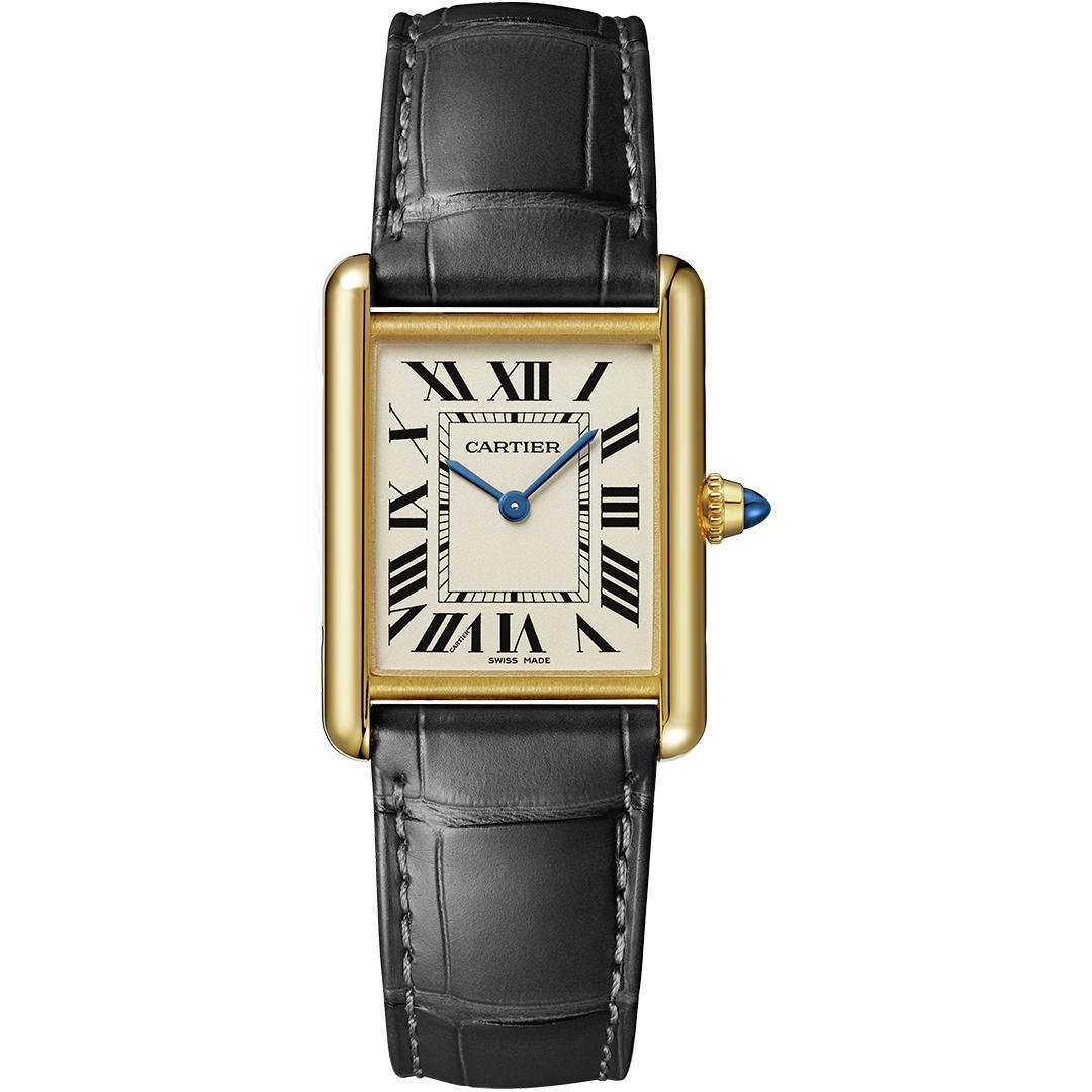 Cartier Tank Louis Cartier Yellow Gold Watch Cartier Tank Louis Cartier yellow gold watch with black leather strap