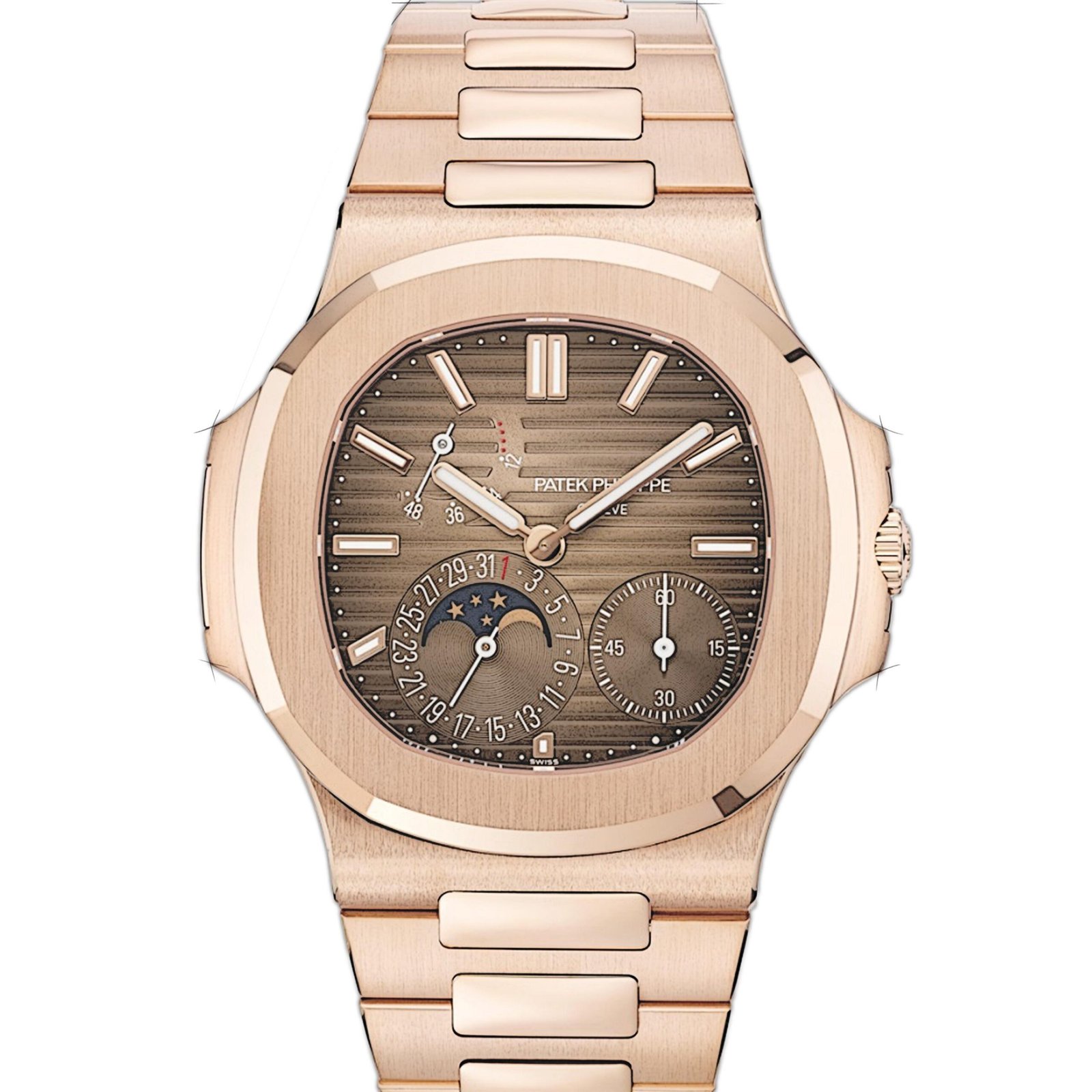 Patek Philippe Nautilus Moon Phase Rose Gold Watch