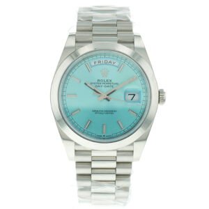 Rolex Day-Date 40 Platinum Turquoise Blue Dial Automatic Swiss Luxury Watch