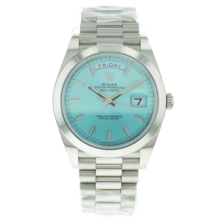 Rolex Day-Date 40 Platinum Turquoise Blue Dial Rolex Day-Date 40 Platinum Turquoise Blue Dial Automatic Swiss Luxury Watch