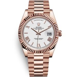 Rolex Day-Date 40 Everose Gold White Dial Automatic Swiss Luxury Watch
