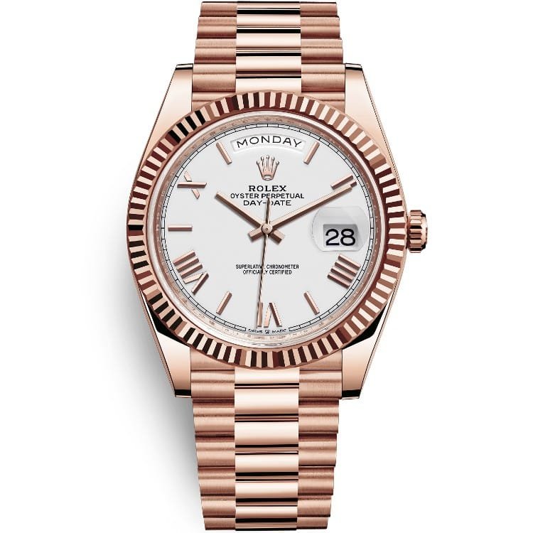 Rolex Day-Date 40 Everose Gold White Dial Rolex Day-Date 40 Everose Gold White Dial Automatic Swiss Luxury Watch